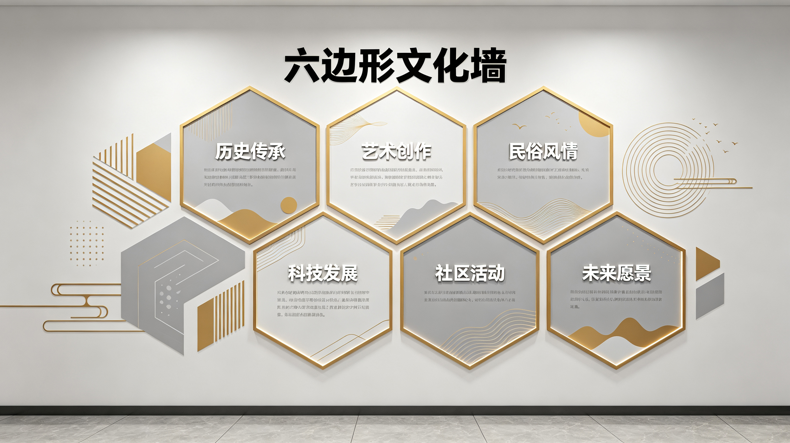 勉县企业文化墙 | 六边形信息美学